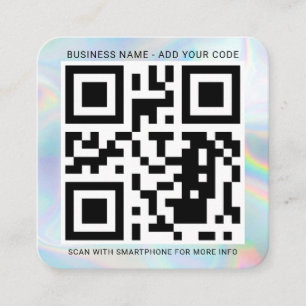 Add Your Custom Logo and QR Code DIY Holographic Square Business Card