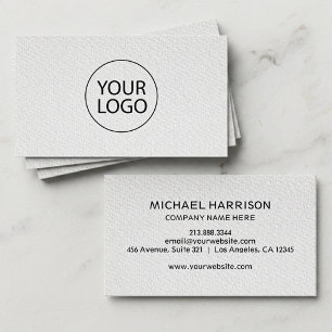 Add Your Custom logo circle modern minimalist Business Card