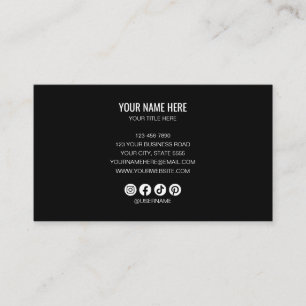 Add your custom logo circle professional black business card
