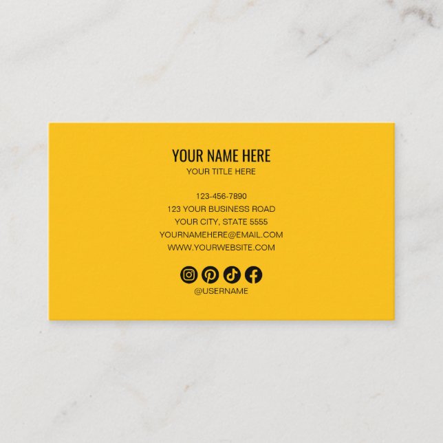 Add your custom logo circle professional black Gol Business Card (Front)