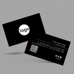 Add your custom logo circle professional QR Code  Business Card