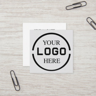 Add your custom logo circle white square business card