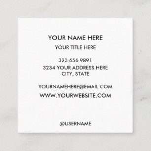 Add your custom logo circle white square business card