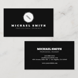 Add your custom logo Drums Drummer Business Card