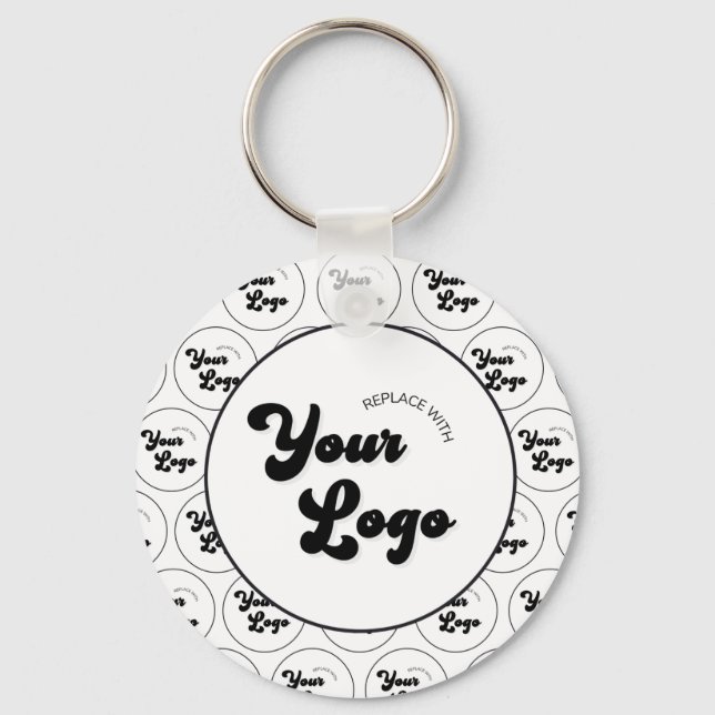 Add Your Custom Logo Pattern Business Promotional Keychain (Front)