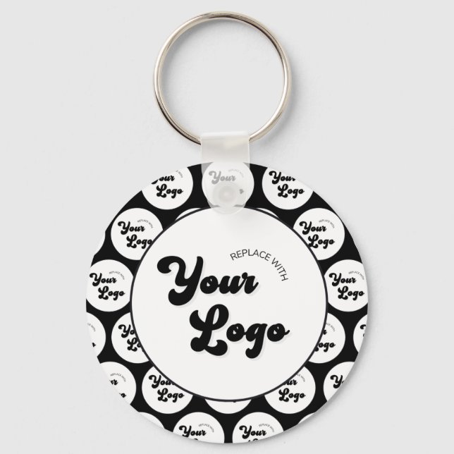 Add Your Custom Logo Pattern Business Promotional  Keychain (Front)