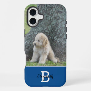 Add Your Custom Photo, Name & Initial Royal Blue iPhone 16 Plus Case