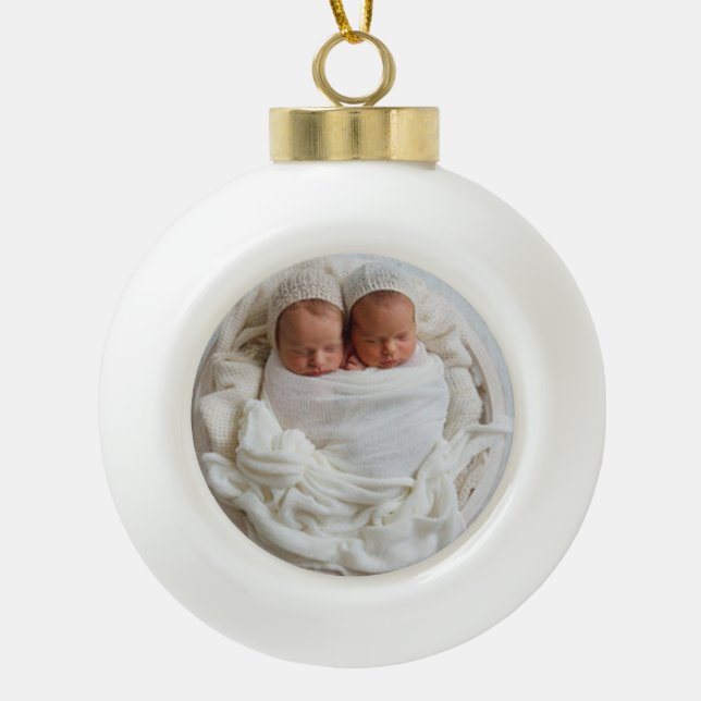 Add Your Custom Photo Snowflake Framed Ornament (Front)