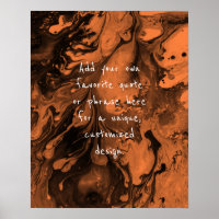 Add Your Custom Quote Black Marble, Orange Peel