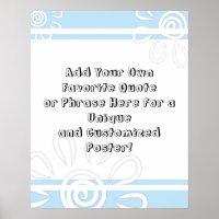 Add Your Custom Quote Stripes Flowers Baby Blue