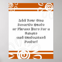 Add Your Custom Quote Stripes Flowers Burnt Orange