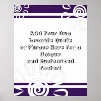 Add Your Custom Quote Stripes Flowers Deep Purple