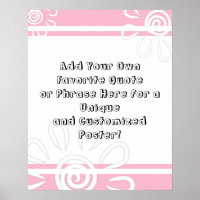 Add Your Custom Quote Stripes & Flowers Light Pink