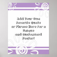 Add Your Custom Quote Stripes & Flowers Purple