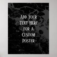 Add Your Custom Text Black & Grey Marble