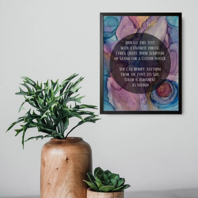 Add Your Custom Text Colorful Abstract Alcohol Ink Poster (Creator Uploaded)