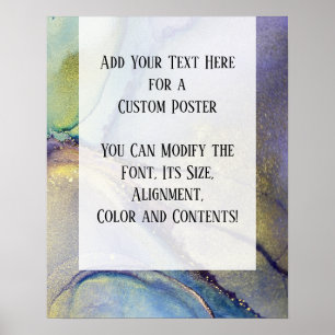 Add Your Custom Text Organic Abstract Alcohol Ink Poster