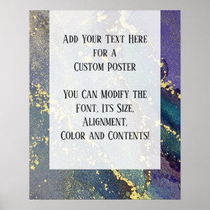 Add Your Custom Text Organic Abstract Alcohol Ink Poster