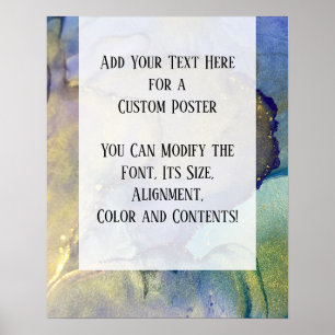 Add Your Custom Text Organic Abstract Alcohol Ink Poster