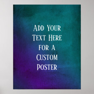 Add Your Custom Text Purple & Teal Grunge Poster