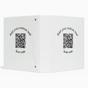 Add your custom text scan QR code business Binder