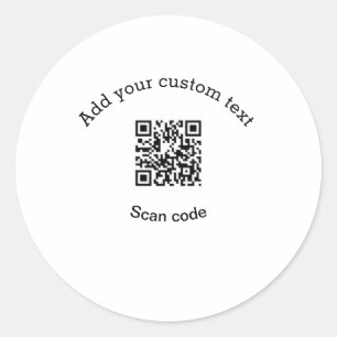 Add your custom text scan QR code business  Classic Round Sticker