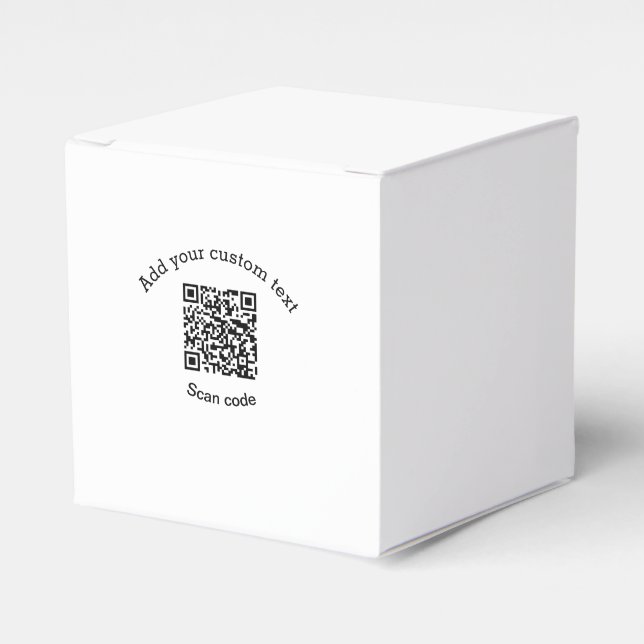 Add your custom text scan QR code business  Favor Box (Front Side)