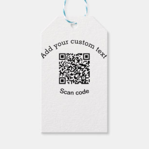 Add your custom text scan QR code business Gift Tags