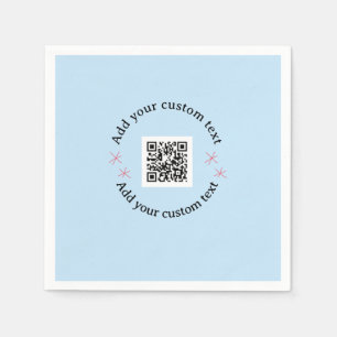 Add your custom text scan QR code business Napkin