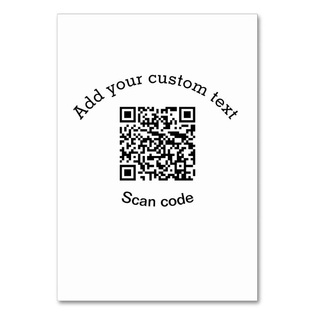 Add your custom text scan QR code business  Table Number (Front)