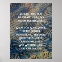 Add Your Custom Text to DIY Blue Musical Artwork