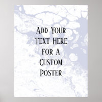 Add Your Custom Text, White & Dusty Blue Marble