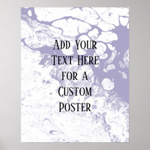 Add Your Custom Text White & Dusty Purple Marble Poster