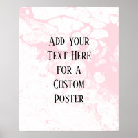 Add Your Custom Text, White & Pastel Pink Marble