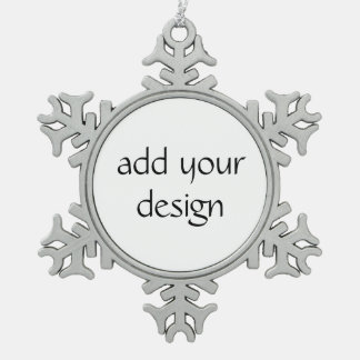 add your design snowflake pewter christmas ornament