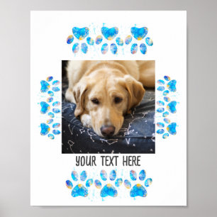 add your dog photo paw prints pet wall art 