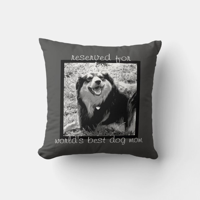add your dog photo quote custom decor throw pillow (Front)