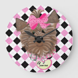 Add Your Dogs Name - Round (Large) Clock