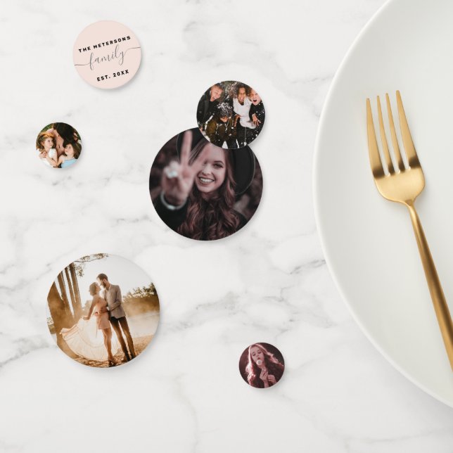 Add your family 5 photos custom images confetti (Group)