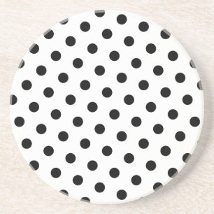 Add Your Favourite Colour to Black Polka Dots Coaster