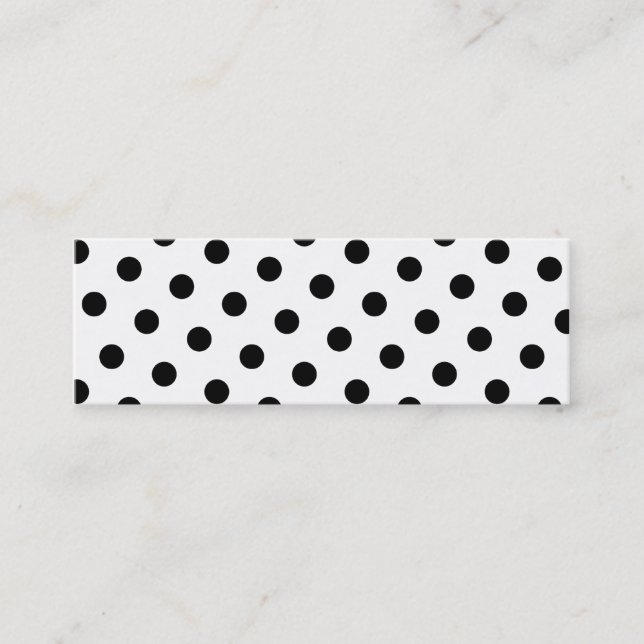 Add Your Favourite Colour to Black Polka Dots Mini Business Card (Front)