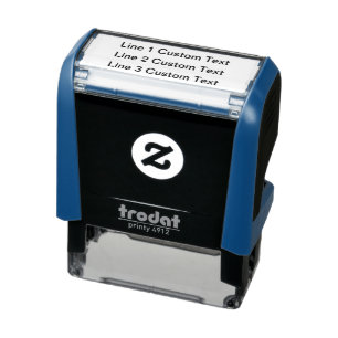 Add your favourite Text, Business 3 Lines Self-inking Stamp