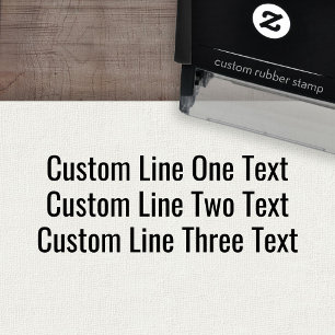 Add your favourite Text - Three Lines Sans Serif Self-inking Stamp