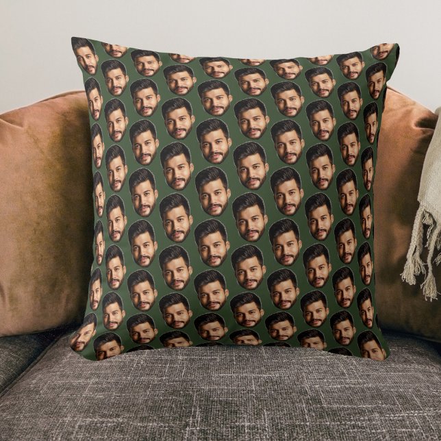 Add Your Funny Face Photo Pattern Personalized  Throw Pillow (Creator Uploaded)