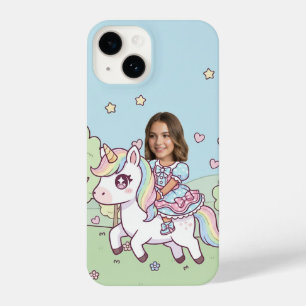 Add Your Head Ride a Unicorn Custom Photo iPhone 14 Case