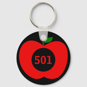Add Your House Number/ Monogram Red Apple Keychain