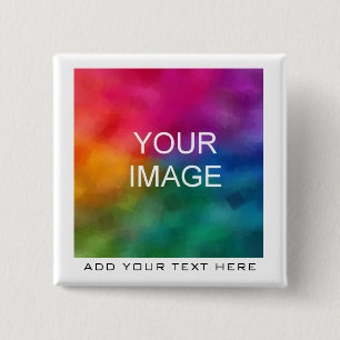 Add Your Image Photo Business Logo Text Template 2 Inch Square Button