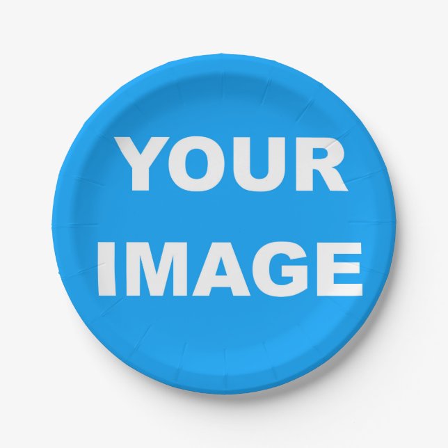 Add Your Image Photo Logo Paper Plate (Front)