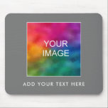 Add Your Image Photo Text Business Logo Template Mouse Pad<br><div class="desc">Add Your Image Photo Text Business Logo Template Grey Mouse Pad.</div>
