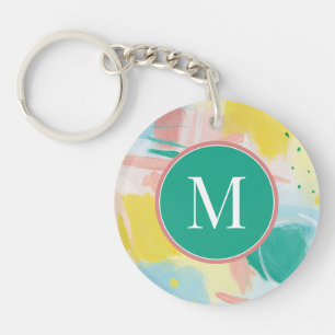 Add Your Initial   Fresh Face Abstract Keychain